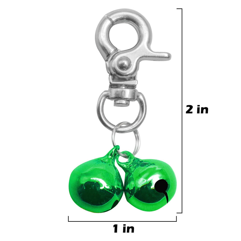 EXPAWLORER 2 Pack Cat Bell - Dog Cat Collar Bell Loud, Pet Jingle Bells Training Charm Pendants Jewelry Small Bells for Dog Cat Collar Necklace, Green 2 bells - BeesActive Australia