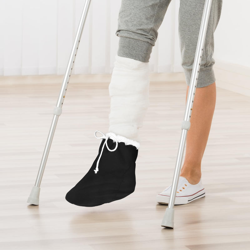 Cast Sock Cover for Foot, Cast Cover for Foot, Leg Cast Cover, Adjustable Drawstring Foot Cast Cover for Men and Women (Thick, Black) 14 Inch Thick, Black