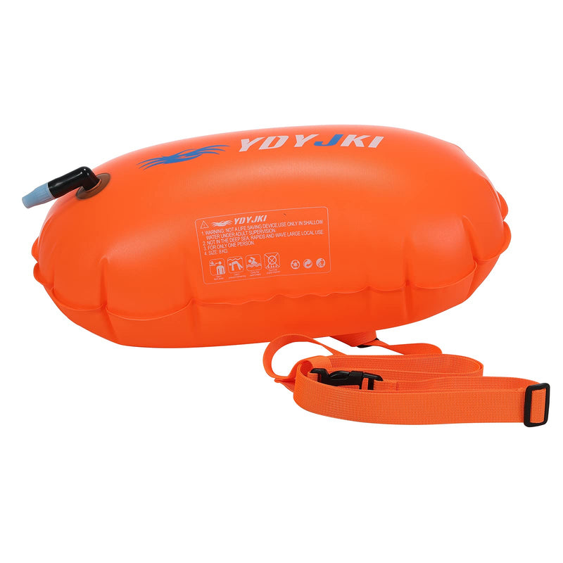 2 Pack Swim Buoy Float, Pool Floats Adult, Swimming Bubble Safety Float with Adjustable Waist Belt Orange/Orange