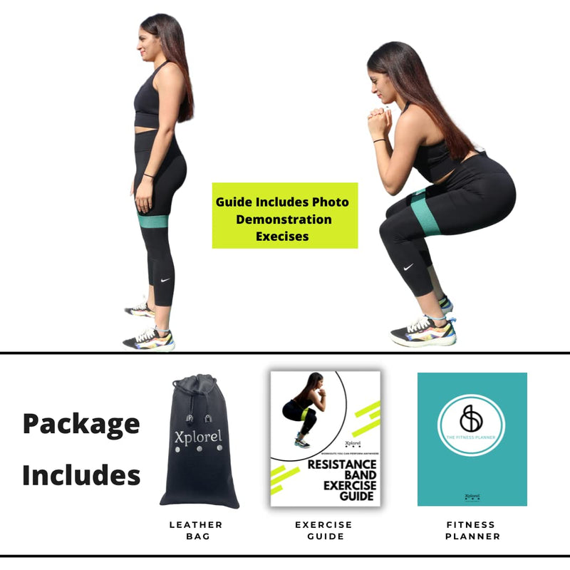 Resistance Bands w/Carrying Bag, Workout Book & Fitness Planner for Working Out-Heavy Duty Strength Training Bands Set w/ 5 Resistance Levels-Stretch Bands for Physical Therapy Green