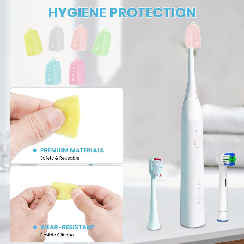6 Packs Silicone Toothbrush Covers, Tooth Brush Cover Cap for Electric & Manual Toothbrushes, Toothbrush Travel Essentials - BeesActive Australia