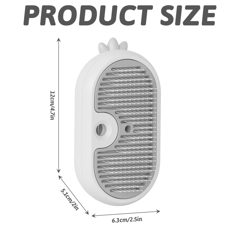 Cat brush with steam, 4-in-1 steam brush cat, steamer brush cat for long hair and short hair, cat brush with water tank Clean pet hair from the brush with one button (white) white - BeesActive Australia