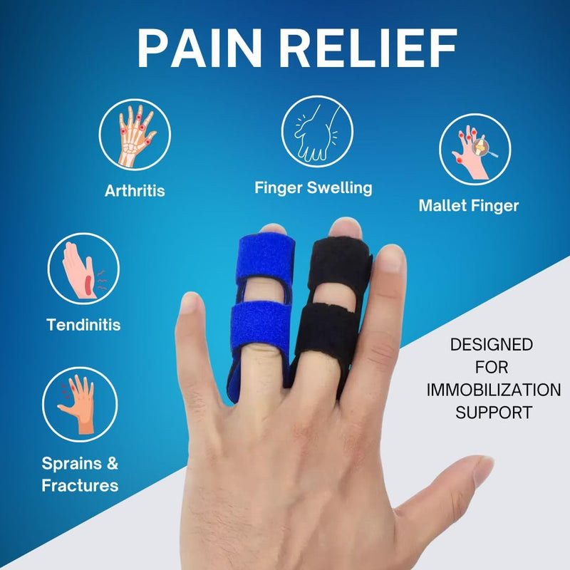 Finger Splints – Comfortable, Adjustable, Reusable Finger Support for Everyday Use – 2 Count - BeesActive Australia