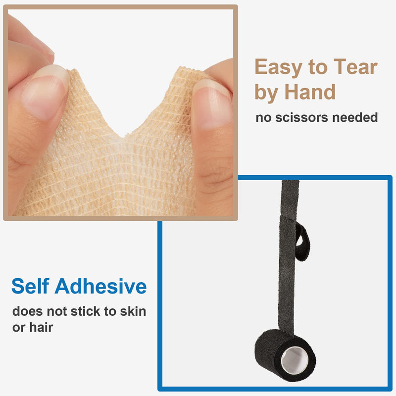 12 Roll Self-Adhesive Bandage 10cm Cohesive Bandage Self-Adhesive Bandage Bandage Elastic Bandage for Fingers, Hand Cohesive Bandage Fixing Bandage Pet Vet Wrap for Horse Dog Bandages (Blue) Blue - BeesActive Australia