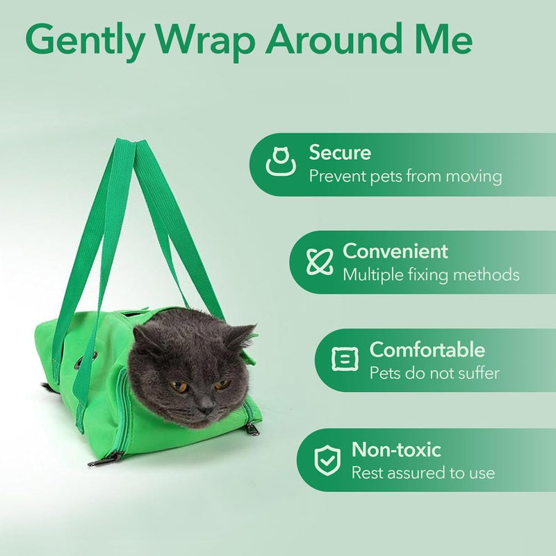 Pet Grooming Bag Cat Foldable Restraint Bag Anti-Scratching Purse Carrier for Small Medium Dogs Cats Puppies Bathing Nail Trimming Medical Examination Claw Care L 1 x W 1 x H 1cm - BeesActive Australia