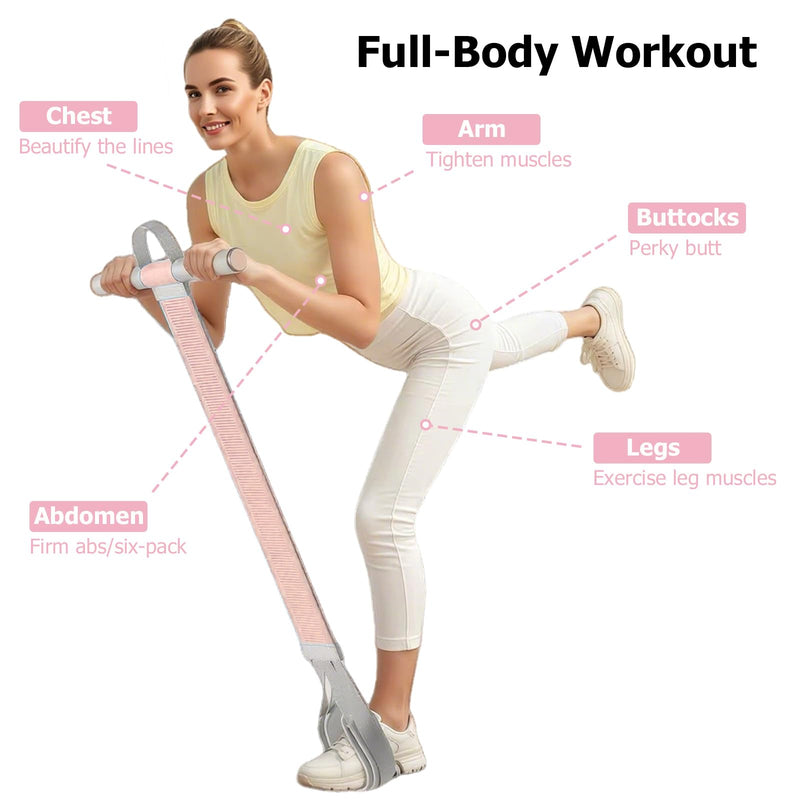 Resistance Bands with Handles,Yoga Pedal Workout Bands,Multifunction Pull Up Bands Sit-up Workout Equipment Home Gym for Arm/Abdomen/Waist/Leg Stretching Slimming Training Pink