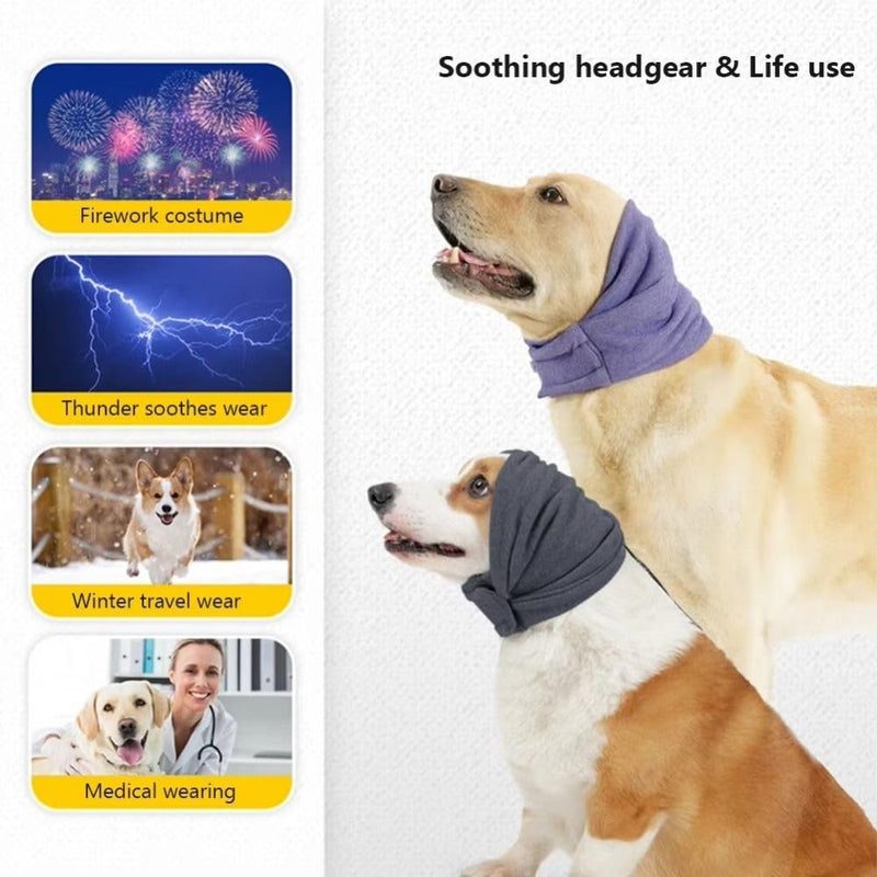 Adjustable Noise Snoods Dog Ear Cover Wrap Calming Ear Muffs Scarf for Neck Pets Ears Warmer