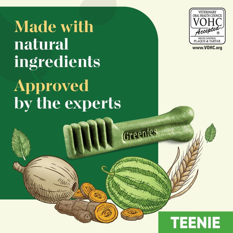 GREENIES Dental Sticks for small dogs weighing 2 to 7 kg - 43 chew sticks - Veterinary certified oral hygiene treats, 340g