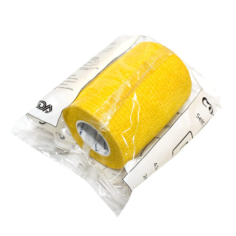 Self Adherent Cohesive Bandage Latex FDA Approved 3" x5 Yards First Aid Bandages Stretch Sport Athletic Wrap Vet Tape for Wrist Ankle Sprain and Swelling,Yellow(12 Rolls) 12 Count (Pack of 1) Yellow - BeesActive Australia