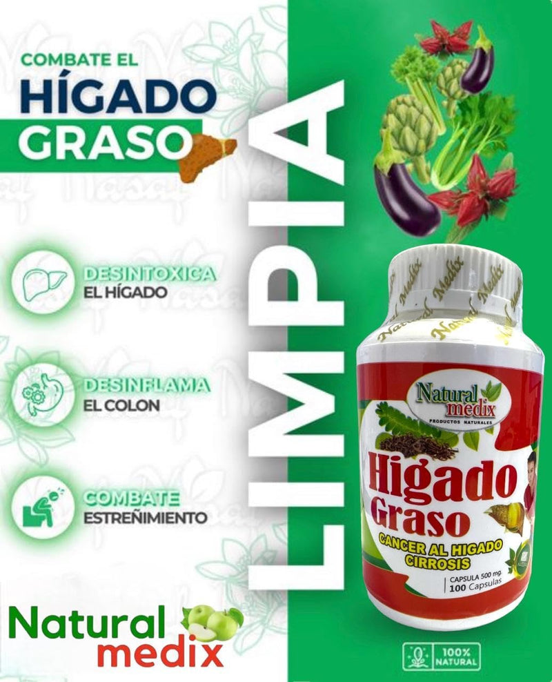 H√≠gado Graso Suplemento Herbal con Alcachofa, Sangre de Drago y Boldo ‚Äì 100 C√°psulas | Liver Support Supplement with Artichoke, Dragon‚Äôs Blood & Boldo ‚Äì 100 Capsules