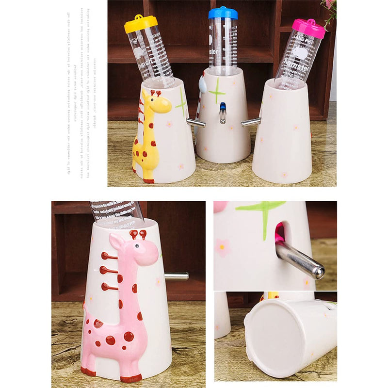 Hamster Water Bottle Small Animal Standing Water Dispenser Ceramic Base Cage Hanging Water Feeding Bottles Auto Dispenser for Hamster Guinea Pig Squirrel Rabbit Hedgehog (Blue) Blue - BeesActive Australia