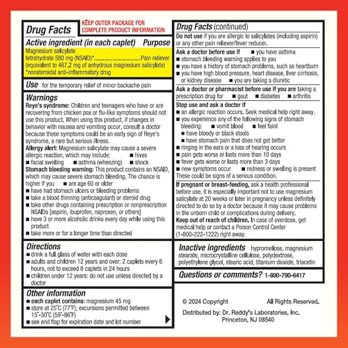 Doans Back Pain Relief Caplets, 580 mg Magnesium Salicylate, 24 Ct 24 Count (Pack of 1)