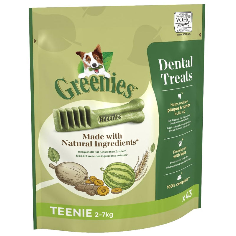 GREENIES Dental Sticks for small dogs weighing 2 to 7 kg - 43 chew sticks - Veterinary certified oral hygiene treats, 340g
