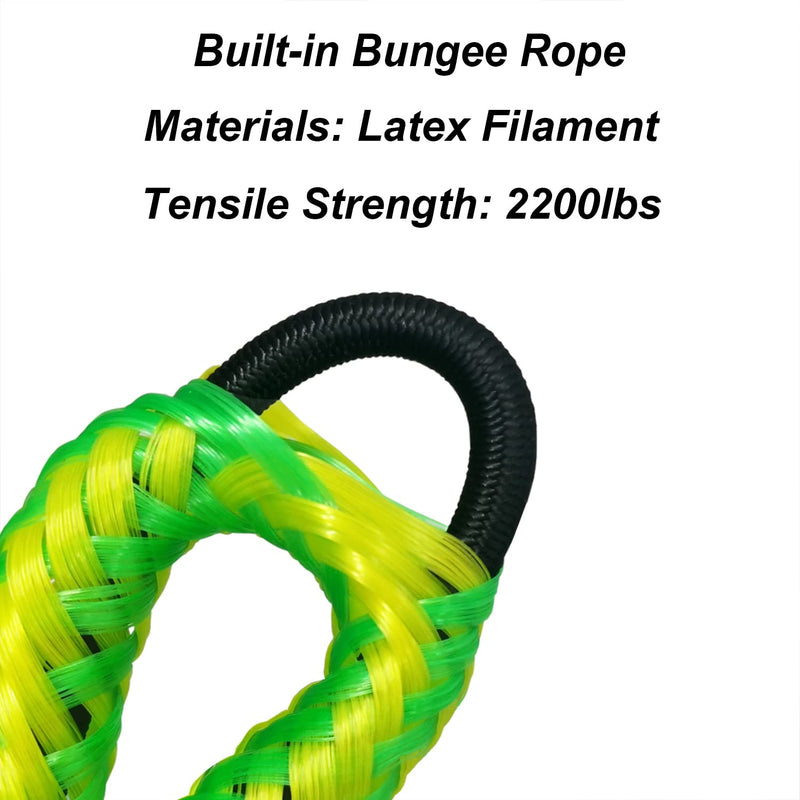 Bungee Boat Dock Line, Floatable Mooring Rope, Stretchable Docking String for Pontoon, Jet Ski, SeaDoo, WaveRunner, Kayak, Boat Accessories, 2 Stainless Steel Clips, 4-6FT, 4 Pack