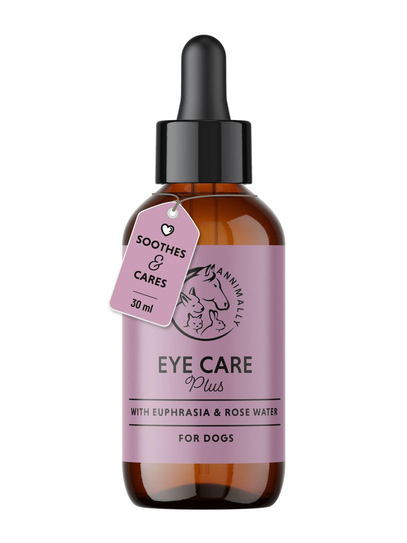 Annimally Eye Care Plus Eye Drops for Dogs & Cats 30 ml - With Euphrasia & Rose Water, For Cleaning the Eye Area, Made in Germany