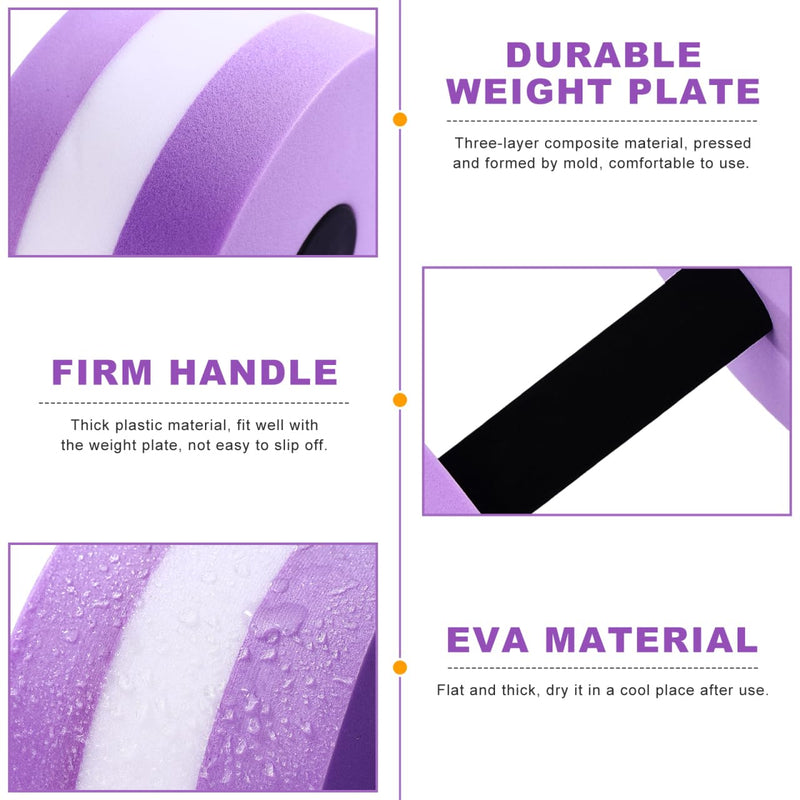 Gatuida 2Pcs Aquatic Dumbells Sports Water Weights Foam Pool Exercise Dumbbells for Pool Fitness Water Aerobics purple Medium - BeesActive Australia