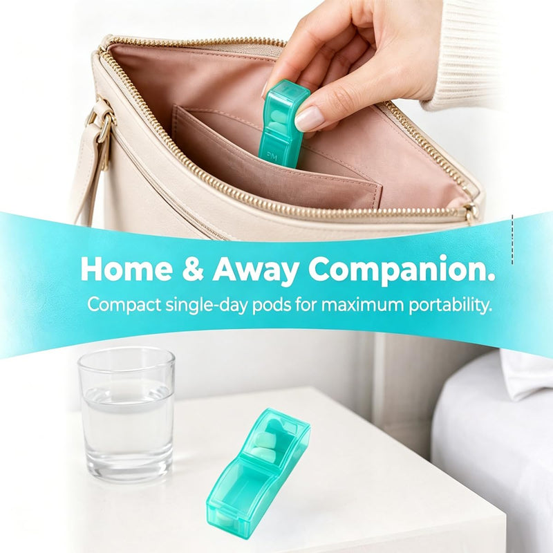 Monthly Pill Organizer, 31 Day Pills Case for Hold Vitamin and Travel Medicine, Portable Pill Storage Box, Cyan