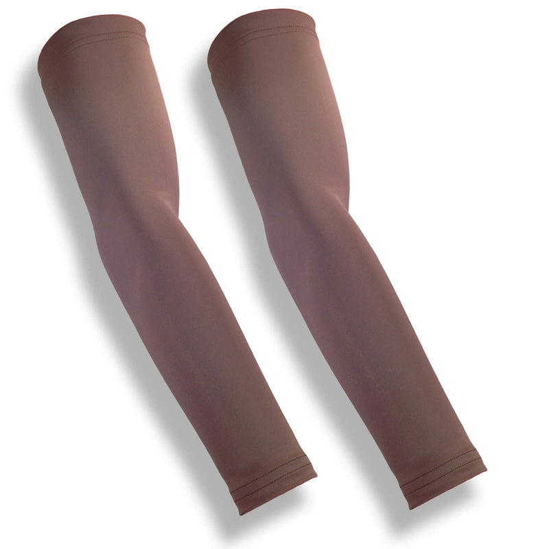 Skin Guards Full Arm Sleeves for Thin Skin Protection - Breathable UPF 50+ Sun Guard Covers Bruises & Scratches on Aging Sensitive Skin - Made in USA Pair - Brown, X-Large-XX-Large - BeesActive Australia