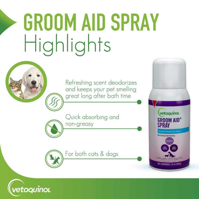 Vetoquinol Groom-Aid Detangler & Deodorizer Spray for Dogs & Cats, 7oz - BeesActive Australia