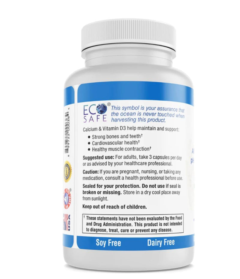 Coral Complex 3 Calcium Supplement Vitamin D3 & Magnesium – 900 mg Bioavailable Coral Calcium for Bone Strength, Joint Support & pH Balance – Trace Minerals, Non-GMO, 300 Veg Capsules 300 Count (Pack of 1)