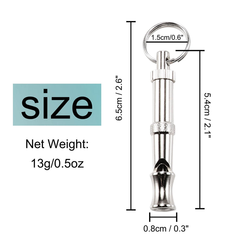 uxcell 1PC Dog Whistle to Stop Barking, Adjustable Sound Pitch Dog Whistle with Keychain, Professional Recall Pet Puppy Cat Dog Training Whistle for Bad Behavior, Silver Tone - BeesActive Australia