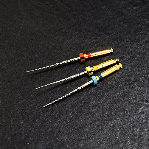 SNAWOP Dental Endo Files 3PCS X-One Gold Reciprocating Rotary Niti File for Endodontic Root Canal Treatment (21MM Assorted) 21MM Assorted