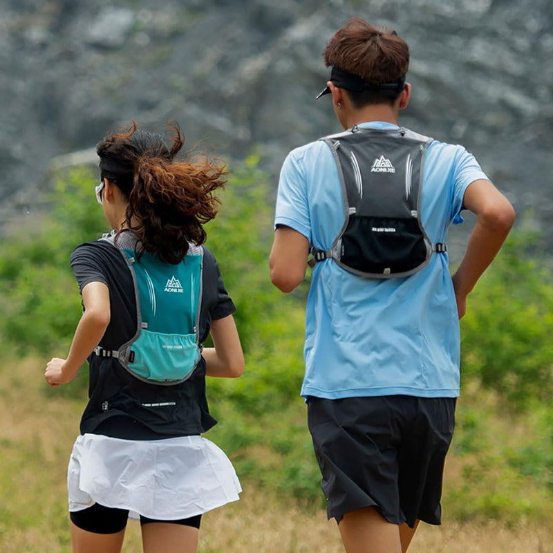 AONIJIE 5L Running Hydration Vest Pack with 9 Safety Pockets Adjustable & Lightweight Hydration Backpack for Marathon Race Hiking Cycling Black