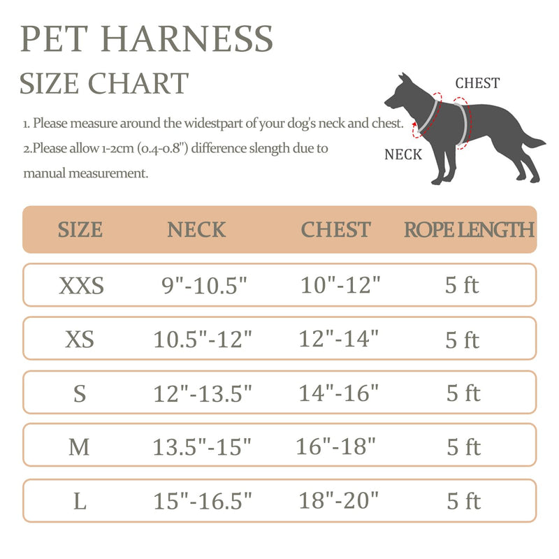 BOOMIBOO Dog Harness with Leash Set, No Pull Adjustable Reflective Step-in Puppy Pet Vest Harnesses for Small Medium Large Dogs and Cats,Pink XXS XXS(Chest:10"-12") Pink - BeesActive Australia
