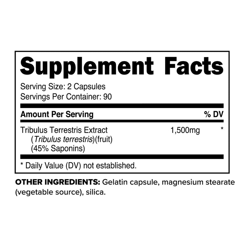 Primaforce Tribulus Terrestris Extract Capsules (180 Capsules) - 90 Servings / 1,500mg Tribulus Per Serving, Herbal Tribulus Supplement for Men and Women - BeesActive Australia
