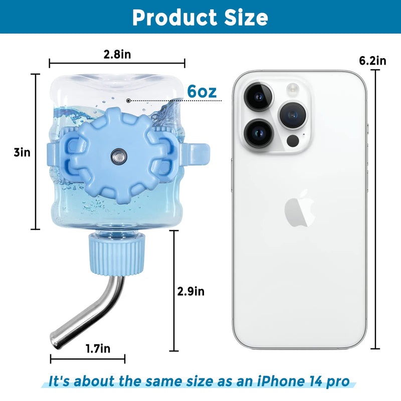 Small Animal Water Bottles for Crate Mini Clear Water Bottles Leak-proof Water Dispenser for Rabbit, Chinchilla, Ferret, Guinea Pigs, Hedgehog, 6oz, No Drip, BPA Free - BeesActive Australia
