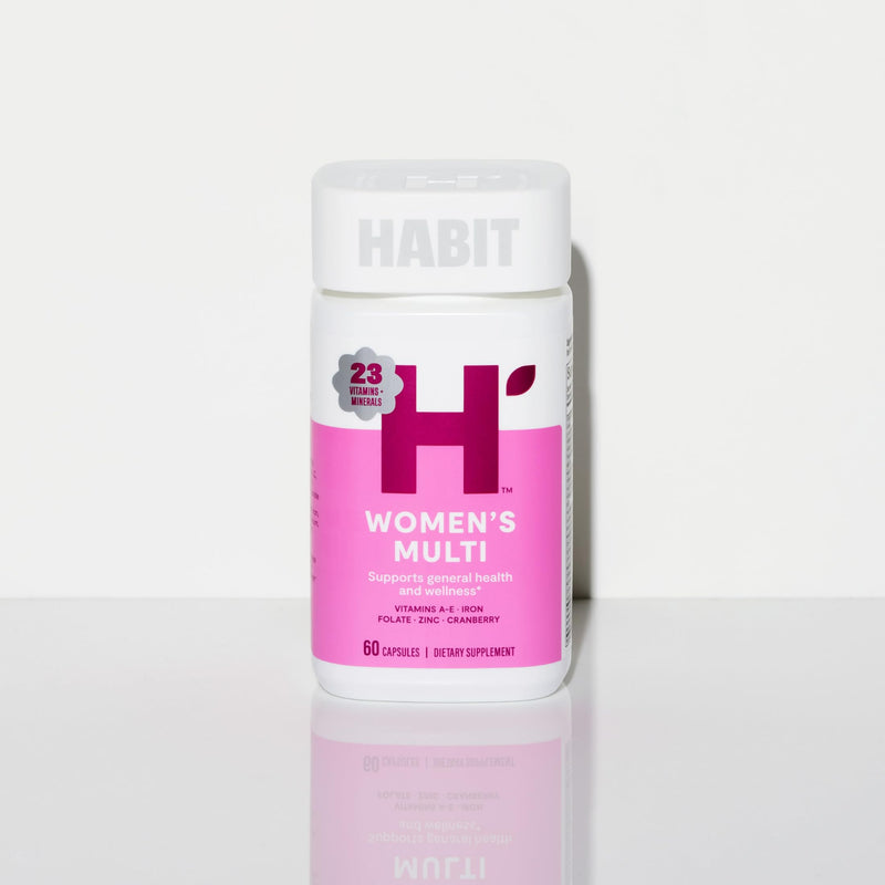 Habit Womens Multi Supplement (60 Capsules) - New Look, Supports General Health & Wellness, 23 Essential Vitamins and Minerals, Fruit extracts, Folate, Iron, B12, Biotin, Non-GMO (1 Pack) 1 Pack
