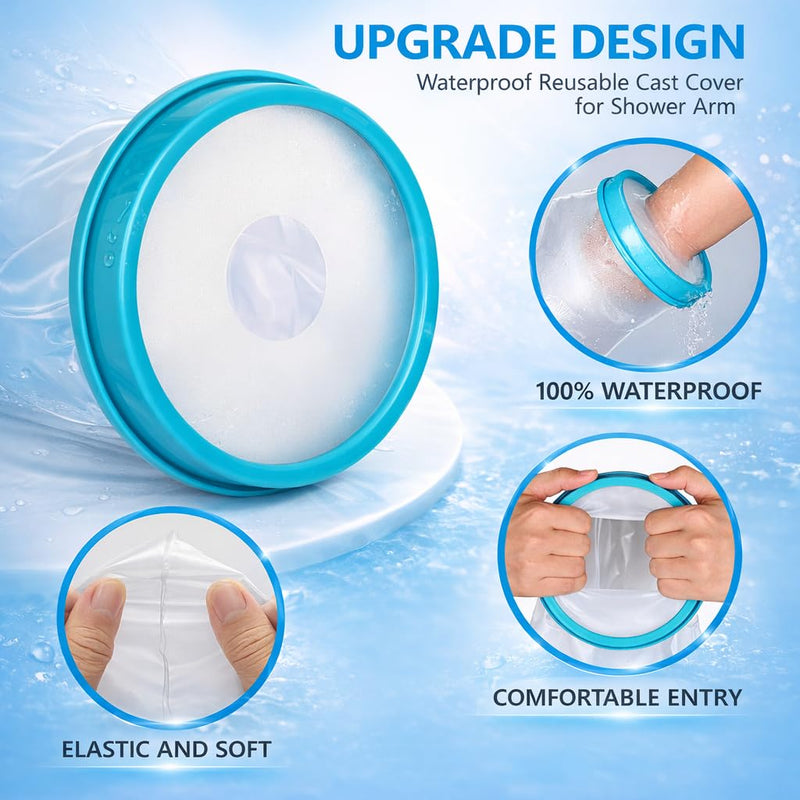 Waterproof Hand Cast Cover for Shower Adult, Reusable Watertight Wrist Protector for After Surgery Broken Hand Finger, Medical Grade Comfortable Bandage Sleeve Bag for Burns Wound [2026 Upgrade] - BeesActive Australia