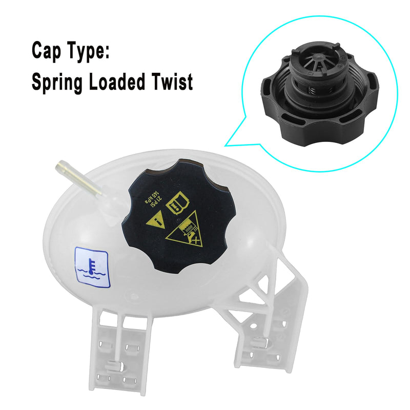 68289857AA Engine Coolant Reservoir Tank with Cap Compatible with 2017 - 2022 Jeep Compass, 2015 - 2018 Jeep Renegade, 2016 - 2018 Fiat 500X | Overflow Tank Replaces# 603-841, 68327756AA - BeesActive Australia