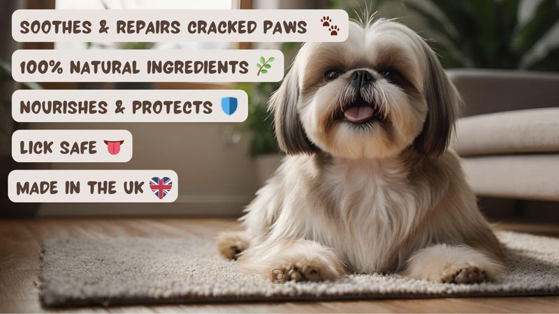 PAWSOME BALM - 100% Natural Dog Paw and Nose Balm - Soothes & Repairs Cracked Paws, Nourishes & Protects, Lick-Safe Moisturizer - Made in the UK - 30g 30 Grams