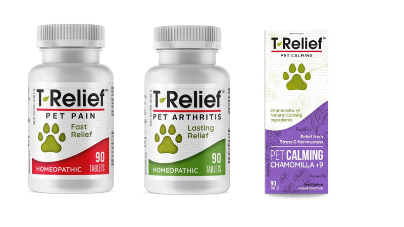MediNatura T-Relief Pet Arthritis Pain, Pain Relief & Calming Tablets, 90ct Each