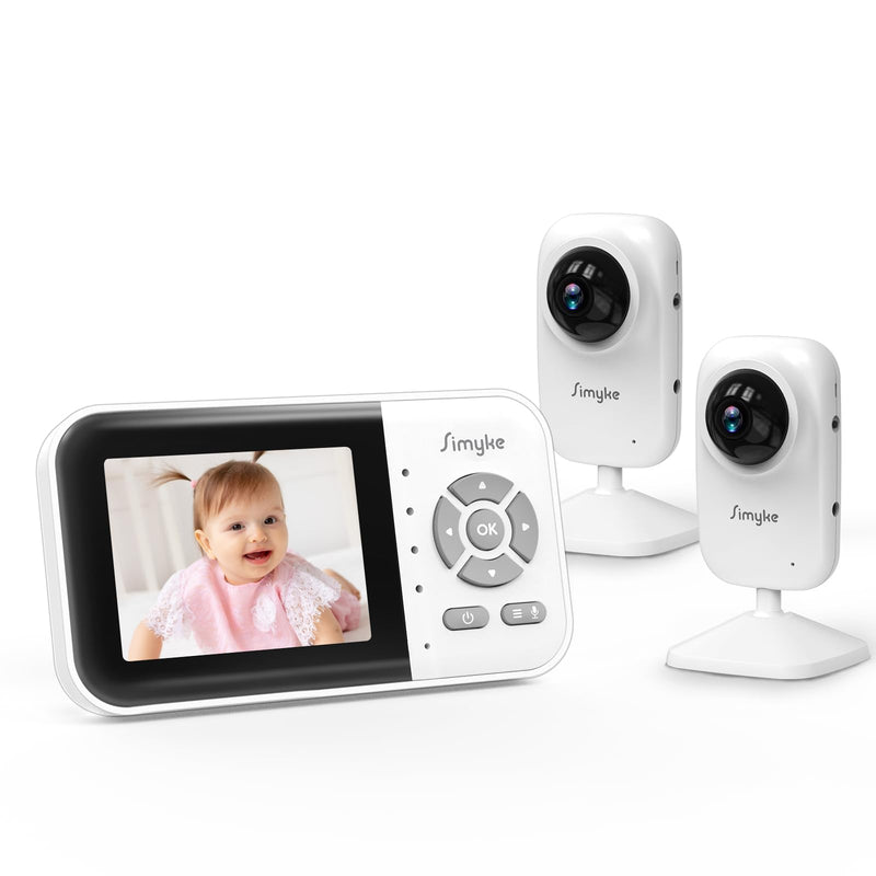 Upgrade Video Baby Monitor with 2 Cameras and Audio 2.8" Screen, Night Vision, APP, 2 Way Talk, 1200ft Long Range, Feeding Clock, Temperature Detection, Portable Wireless Baby Cam Home Use - BeesActive Australia