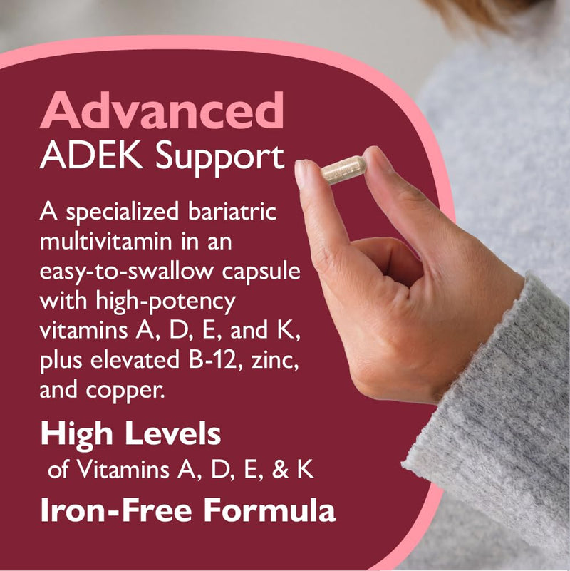 Celebrate Vitamins Multi-ADEK Iron Free Bariatric Multivitamin | 180 Veggie Capsules, 90-Day Supply, High Vitamins A, D, E & K for Duodenal Switch or SADI Routines 180 Count (Pack of 1)