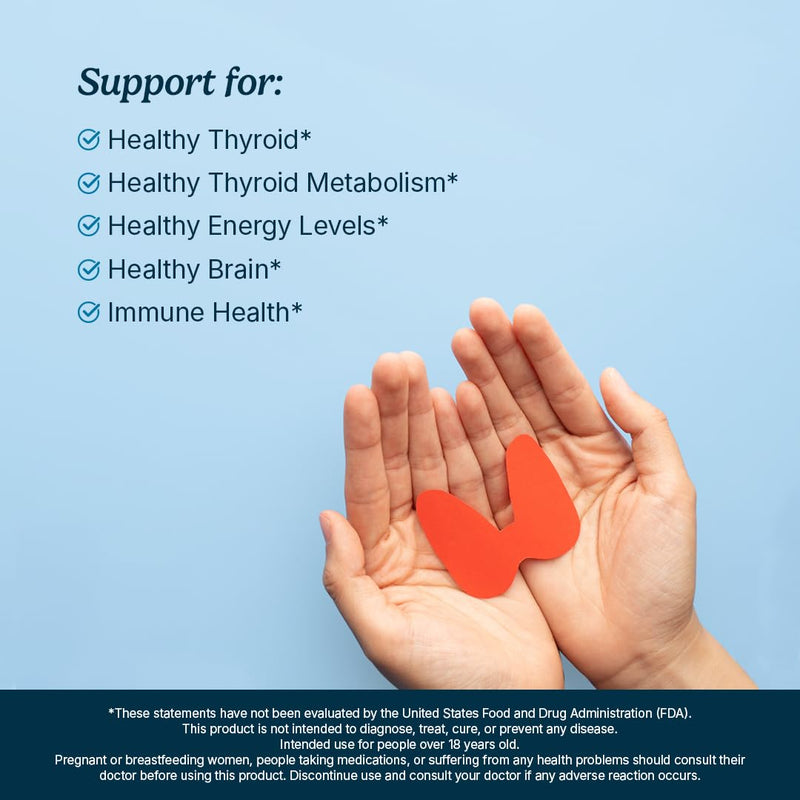 Santo Remedio Thyroid Plus, Thyroid Health Support Supplement - 30 Servings | Supports Healthy Thyroid Function with Vitamin B12, Iodine, Selenium, Zinc, Copper & L-Tyrosine - 60 Capsules