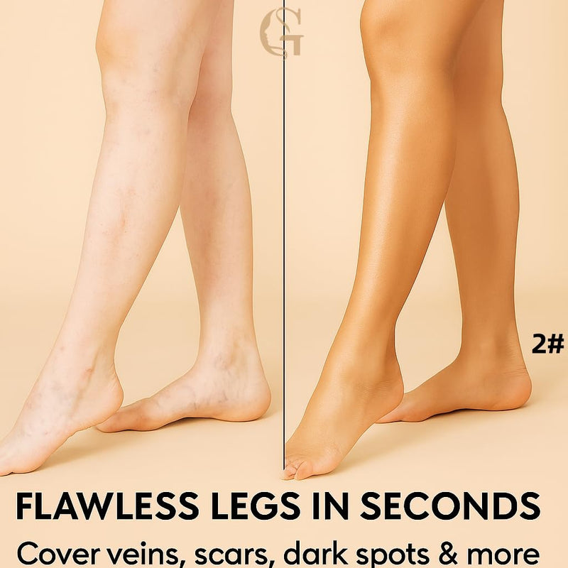 Leg Concealer & Extra Large Body Makeup Brush Set – Full Coverage Foundation Brush for Scars, Stretch Marks, Veins, Blemishes – Kabuki Brush for Flawless Tan & Leg Concealer Application - BeesActive Australia