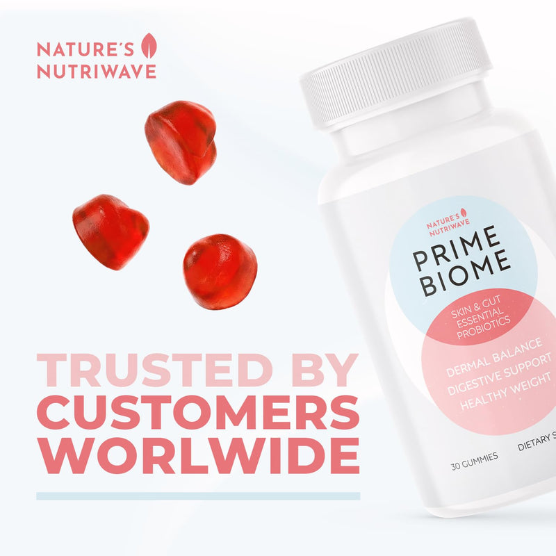 PrimeBiome Gummies – Inulin, Lion's Mane & Ginger – 30 Ct, 3 Month Supply | Prebiotic Inulin, Lion's Mane & Ginger | Non-GMO, No Stimulants, GMP Certified | Chewable daily gummy 30 Count (Pack of 3)