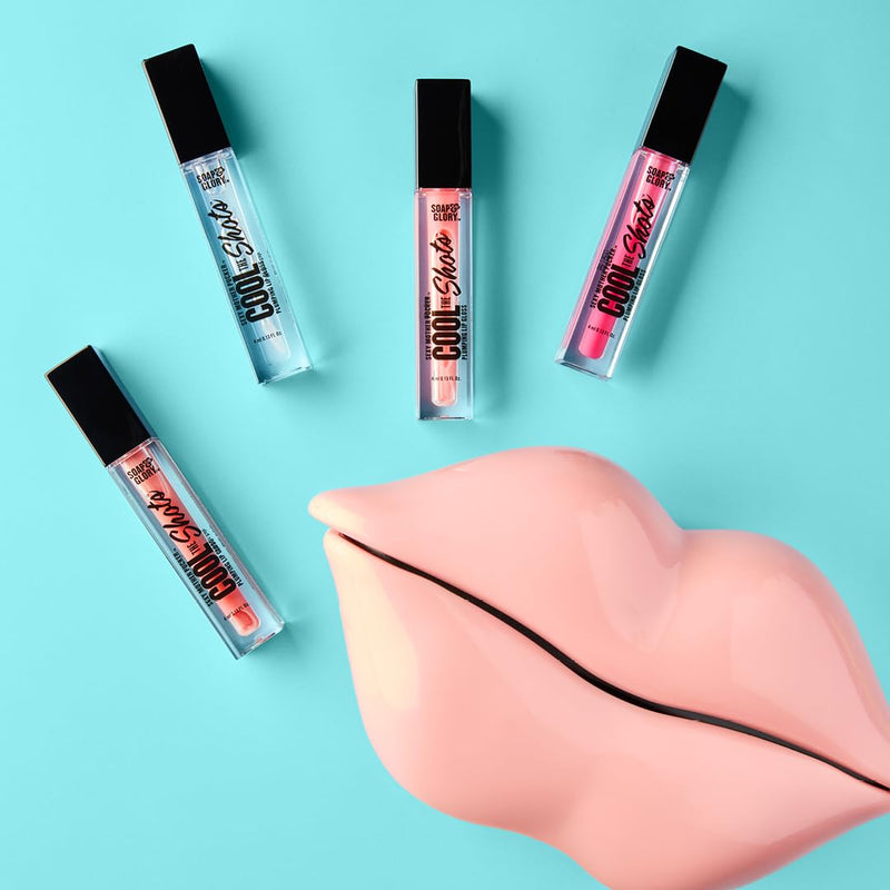 Soap & Glory SMP Cool the Shots Plumping Lip Gloss & Plumper, Pink Charming | Hydrates, Cools & Defines for Fuller, Volumized Lips, High Shine & Glossy Finish, Menthol & Vitamin E, Vegan & Cruelty-Free