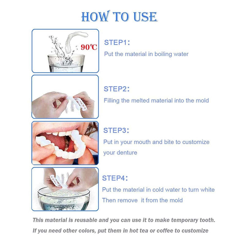 Fake Teeth Denture Teeth Temporary Snap On Veneers Cover The Imperfect Teeth Fix Confident Smile - BeesActive Australia