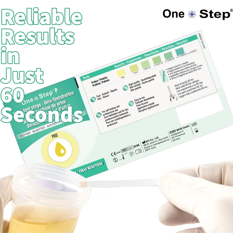 One Step Protein Urine Testing Kit, 100 Test Strips, Quick, Accurate Results, 60 Seconds, Home Urinalysis, Proteinuria Check - BeesActive Australia