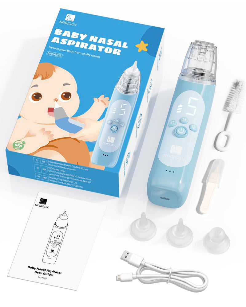Nasal Aspirator for Baby, Electric Baby Nose Suction with 5 Adjustable Levels Suction, USB-C Rechargeable Mucus Cleaner with Lights and Music, Baby Nasal Aspirator for Toddler with 3 Silicone Tip - BeesActive Australia