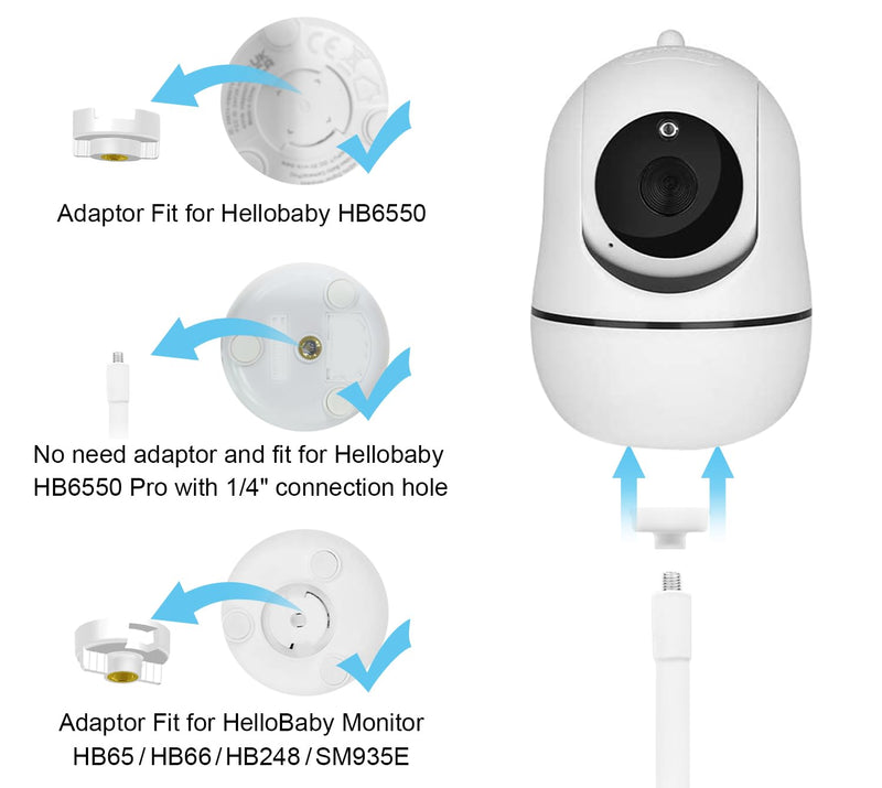 15.7 inches Baby Monitor Mount Compatible with HelloBaby HB65/HB6550/HB6550 pro/HB66/HB248,ANMEATE SM935E Baby Monitor Camera Flexible Clip Clamp Mount Long Gooseneck Arm - BeesActive Australia