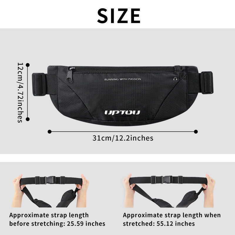 Fanny Pack for Men Women,waterproof Waist Bag Packs with Adjustable Strap, Slim Running Phone Holder Belt bag money belt for travel,Hiking,Workout,Running Gear Accessories（Black） black