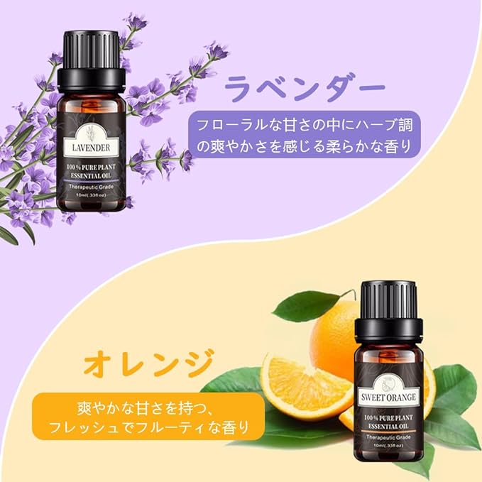 Poven Aroma Oil Set of 6 Essential Oils, 100% Natural Essential Oils, Lavender, Lemongrass, Sweet Orange, Rose, Eucalyptus, Tea Tree, 10ml x 6 Bottles - BeesActive Australia