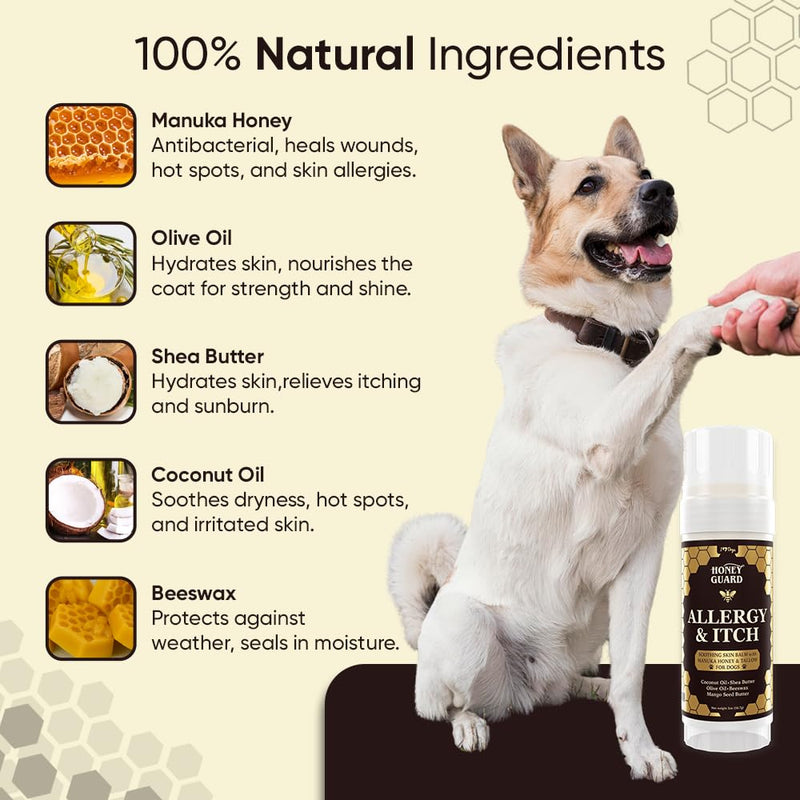 iHeartDogs Honey Guard Allergy & Itch Relief Dog Healing Balm for Paw, Nose & Skin - Hot Spot & Dry Skin Soother with Manuka Honey, Tallow, Shea Butter & Mango Seed Oil - 2oz - PawsPlanet Australia