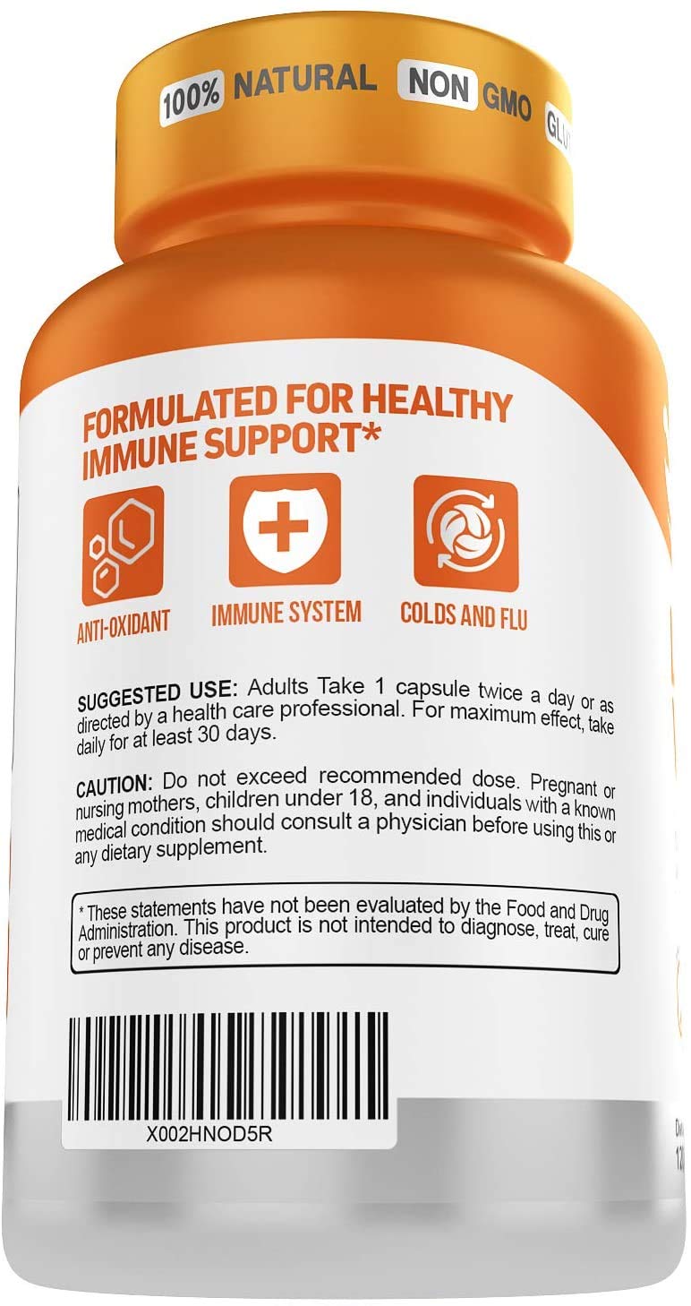 Herbtonics Liposomal Vitamin C Capsules 1500mg Immune Support Supplement | Immune System Health | High Absorption Vitamin C | Contains Collagen | 120 Vegan Capsules Non-GMO (Pack of 2) 120 Count (Pack of 2)