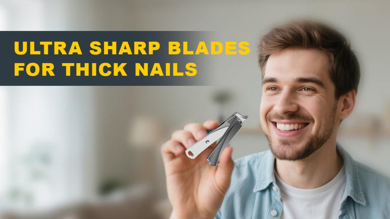 Ingrown Nail Clippers, Slanted Blade Toenail Clippers for Ingrown & Thick Toenails, Professional Non-Slip Toe Nail Cutter, Angled Nail Clippers for Seniors, Men & Women